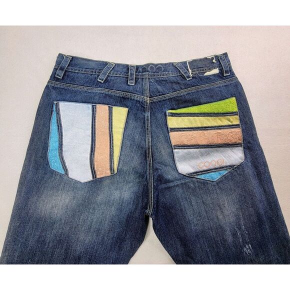 Coogi Jeans Mens 38 X 34 Baggy Y2K Jeans Blue Wide Leg Skater Grunge Hip Hop VTG - Picture 2 of 15